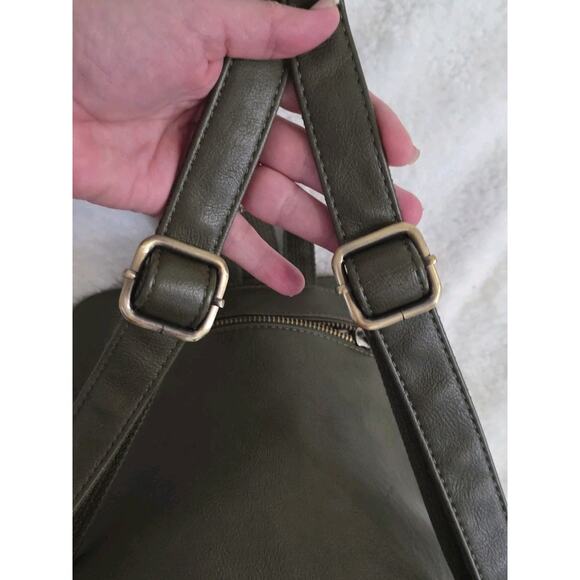 Joy Susan Julia Mini Backpack Purse Dark Olive Green Colored Vegan Leather main image 6
